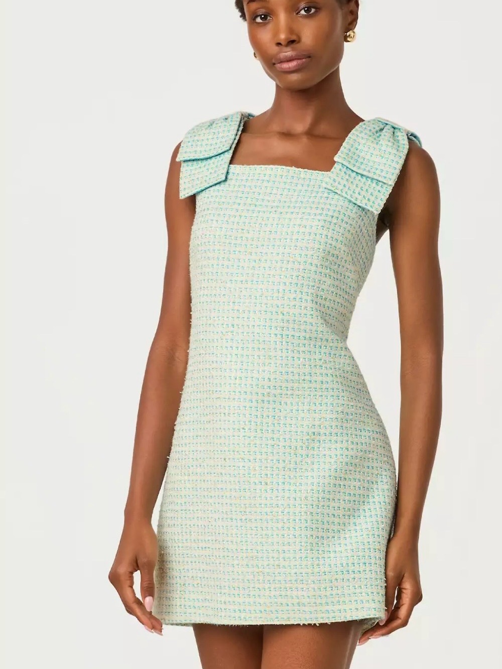 Lilly Pulitzer Anders Blue Tweed Skirted Romper